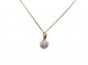 9ct Yellow Gold Diamond Pendant & Chain