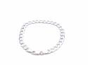 Silver Flat Link Curb Bracelet 8 inches