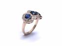 9ct Sapphire & Diamond 3 Stone Ring