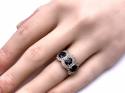 9ct Sapphire & Diamond 3 Stone Ring