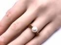 9ct Yellow Gold Pearl Solitaire Ring