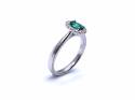 Platinum Emerald & Diamond Halo Ring
