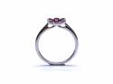 18ct White Gold Ruby & Diamond Flower Ring