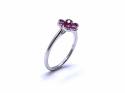 18ct White Gold Ruby & Diamond Flower Ring