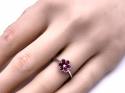 18ct White Gold Ruby & Diamond Flower Ring