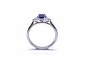 Platinum Sapphire & Diamond 3 Stone Ring