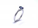 Platinum Sapphire & Diamond 3 Stone Ring