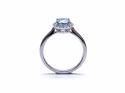 18ct White Gold Aquamarine & Diamond Halo Ring