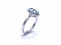 18ct White Gold Aquamarine & Diamond Halo Ring