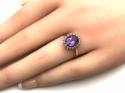 9ct Amethyst & Diamond Cluster Ring