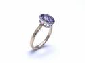 9ct Yellow Gold Amethyst & Diamond Halo Ring