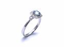 9ct White Gold Aquamarine & Diamond Ring