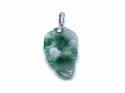 18ct Jade & Diamond Leaf Pendant 0.23ct