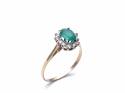 9ct Green & White CZ Cluster Ring