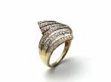 9ct Yellow Gold Diamond Pave Ring