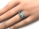 18ct Zircon & Diamond Cluster Ring