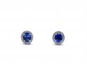 18ct White Gold Sapphire & Diamond Halo Earrings