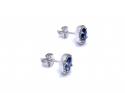 18ct White Gold Sapphire & Diamond Halo Earrings