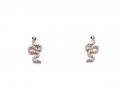 9ct Yellow Gold Diamond & Ruby Snake Stud Earrings