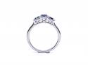 Platinum Sapphire & Diamond 3 Stone Ring