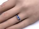 Platinum Sapphire & Diamond 3 Stone Ring