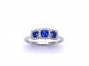 Platinum Sapphire & Diamond 3 Stone Ring