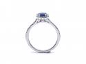 Platinum Sapphire & Diamond Halo Ring