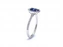 Platinum Sapphire & Diamond Halo Ring