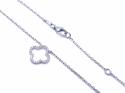 9ct White Gold Diamond Clover Necklet 0.13ct