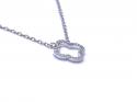 9ct White Gold Diamond Clover Necklet 0.13ct