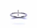 9ct White Gold Diamond Cross Ring 0.06ct