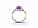 18ct Yellow Gold Ruby & Diamond Halo Ring