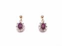 9ct Ruby & Diamond Drop Earrings