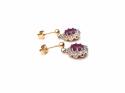 9ct Ruby & Diamond Drop Earrings