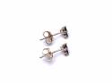 9ct Yellow Gold Sapphire 3 Stone Stud Earrings