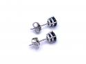 9ct White Gold Sapphire Solitaire Stud Earrings