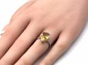 9ct Yellow Gold Quartz & Diamong Ring