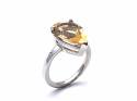 9ct Yellow Gold Quartz & Diamong Ring