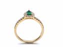 18ct Yellow Gold Emerald & Diamond Cluster Ring