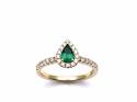 18ct Yellow Gold Emerald & Diamond Cluster Ring