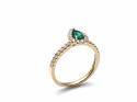 18ct Yellow Gold Emerald & Diamond Cluster Ring