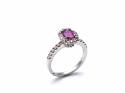 18ct White Gold Ruby & Diamond Cluster Ring