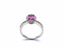 18ct White Gold Ruby & Diamoind Cluster Ring