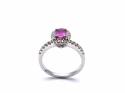 18ct White Gold Ruby & Diamond Cluster Ring