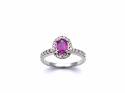 18ct White Gold Ruby & Diamond Cluster Ring