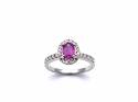 18ct White Gold Ruby & Diamoind Cluster Ring