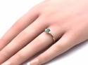 9ct Yellow Gold Emerald & Diamond 3 Stone Ring