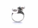 Silver Marcasite Pearl Ring Size N