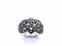 Silver Marcasite Fancy Ring Size R