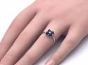 Silver Marcasite & Lapis Lazuli Ring Size K